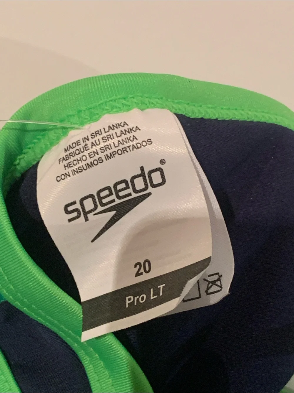 Speedo Navy and Bright Green Girls' One-Piece Swimsuit Size 20 NWT